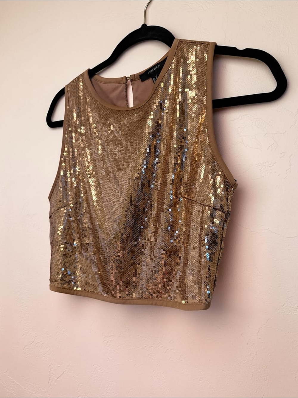 Forever 21 Gold Sequin Crop Top - Picture 8 of 9